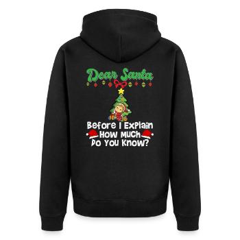 Cher Père Noël avant que j’explique combien savez-vous - Veste à capuche bio Premium Unisexe - noir - Dos - Nico (187cm)