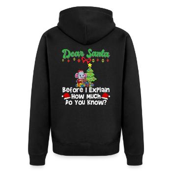 Cher Père Noël avant que j’explique combien savez-vous - Veste à capuche bio Premium Unisexe - noir - Dos - Nico (187cm)