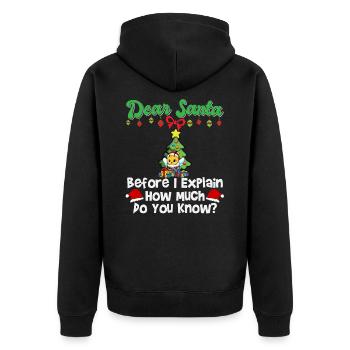 Cher Père Noël avant que j’explique combien savez-vous - Veste à capuche bio Premium Unisexe - noir - Dos - Nico (187cm)