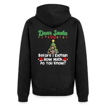 Cher Père Noël avant que j’explique combien savez-vous - Veste à capuche bio Premium Unisexe - noir - Dos - Nico (187cm)