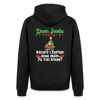 Cher Père Noël avant que j’explique combien savez-vous - Veste à capuche bio Premium Unisexe - noir - Dos - Nico (187cm)