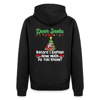 Cher Père Noël avant que j’explique combien savez-vous - Veste à capuche bio Premium Unisexe - noir - Dos - Nico (187cm)