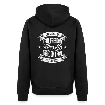 Motivational Freedom Self-care Inspiring Motivator - Unisex Premium Organic Zip Hoodie - black - Back - Nico (187cm)