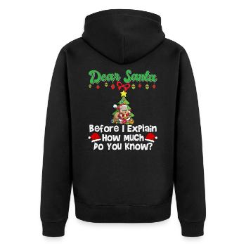 Cher Père Noël avant que j’explique combien savez-vous - Veste à capuche bio Premium Unisexe - noir - Dos - Nico (187cm)