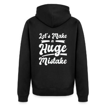 Huge Mistake Line Art Unvollkommenheit Zitate - Unisex Premium Bio Zip Hoodie - Schwarz - Hinten - Nico (187cm)