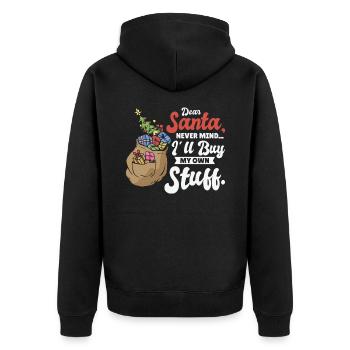 Lieber Weihnachtsmann Weihnachtsgeschenk-Feier - Unisex Premium Bio Zip Hoodie - Schwarz - Hinten - Nico (187cm)