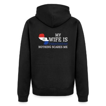 Nothing Scares Me Paraguayan Wife Paraguay - Unisex Premium Organic Zip Hoodie - black - Back - Nico (187cm)