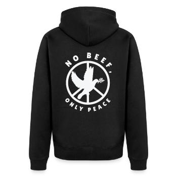 Nature Fan Peace Sign Dove Nature Positivity - Veste à capuche bio Premium Unisexe - noir - Dos - Nico (187cm)