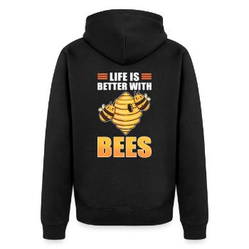 Apiculture Apiculture Abeille Abeille Abeille Ruche Abeille - Veste à capuche bio Premium Unisexe - noir - Dos - Nico (187cm)