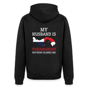 Rien ne me fait peur mari panaméen Panama - Veste à capuche bio Premium Unisexe - noir - Dos - Nico (187cm)