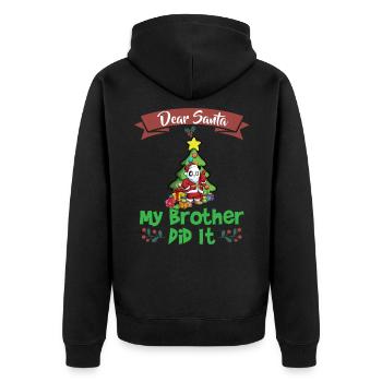 Cher Père Noël Mon frère l’a fait Frères et sœurs Noël - Veste à capuche bio Premium Unisexe - noir - Dos - Nico (187cm)