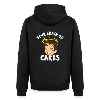 Keto-Diät Keto-Lebensmittel Ernährungsberater - Unisex Premium Bio Zip Hoodie - Schwarz - Hinten - Nico (187cm)
