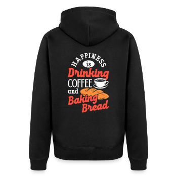 Baking Bread Drinking Coffee Caffeine Bread Baker - Unisex Premium Organic Zip Hoodie - black - Back - Nico (187cm)