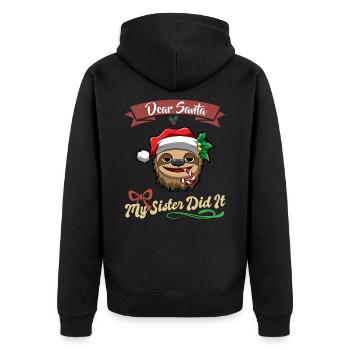 Cher Père Noël Ma sœur l’a fait frères et sœurs Noël - Veste à capuche bio Premium Unisexe - noir - Dos - Nico (187cm)