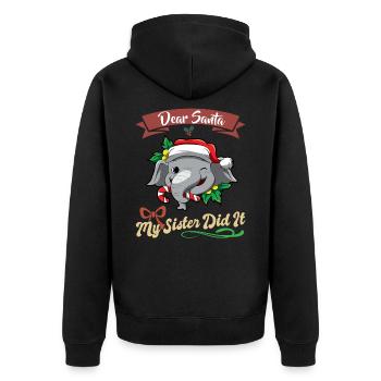 Cher Père Noël Ma sœur l’a fait frères et sœurs Noël - Veste à capuche bio Premium Unisexe - noir - Dos - Nico (187cm)