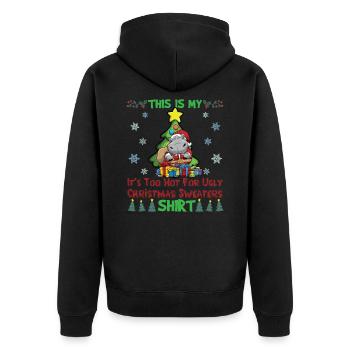 C'est mon pull de Noël il fait trop chaud pour moche - Veste à capuche bio Premium Unisexe - noir - Dos - Nico (187cm)