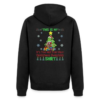 C'est mon pull de Noël il fait trop chaud pour moche - Veste à capuche bio Premium Unisexe - noir - Dos - Nico (187cm)