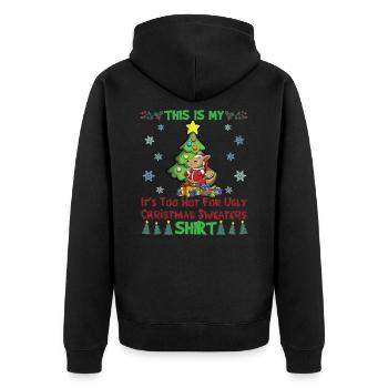 C'est mon pull de Noël il fait trop chaud pour moche - Veste à capuche bio Premium Unisexe - noir - Dos - Nico (187cm)
