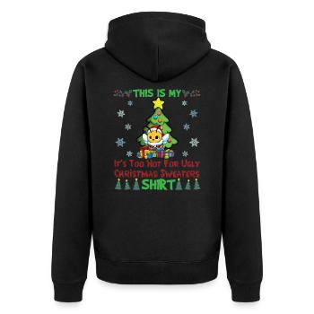 C'est mon pull de Noël il fait trop chaud pour moche - Veste à capuche bio Premium Unisexe - noir - Dos - Nico (187cm)
