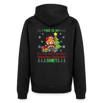 C'est mon pull de Noël il fait trop chaud pour moche - Veste à capuche bio Premium Unisexe - noir - Dos - Nico (187cm)