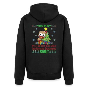 C'est mon pull de Noël il fait trop chaud pour moche - Veste à capuche bio Premium Unisexe - noir - Dos - Nico (187cm)