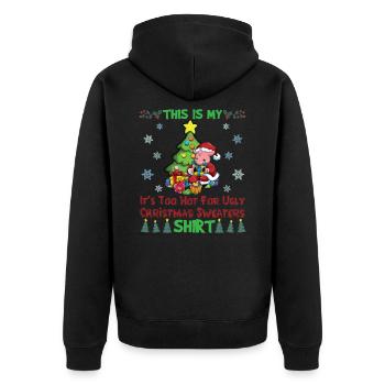 C'est mon pull de Noël il fait trop chaud pour moche - Veste à capuche bio Premium Unisexe - noir - Dos - Nico (187cm)