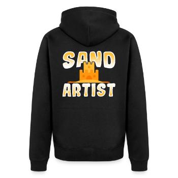 Sand Künstler Sandburg Sandskulptur Sandmalerei Sa - Unisex Premium Bio Zip Hoodie - Schwarz - Hinten - Nico (187cm)
