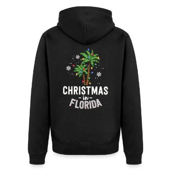 Christmas In Florida Deck The Palm Trees Family - Unisex Premium Organic Zip Hoodie - black - Back - Nico (187cm)