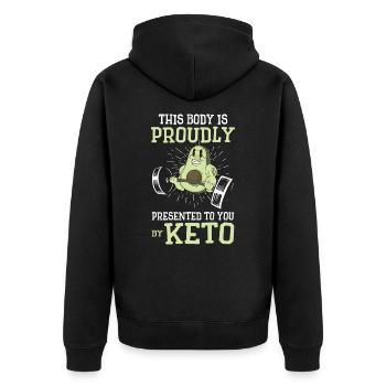 Keto Diet Workout Nutritionniste Avocat - Veste à capuche bio Premium Unisexe - noir - Dos - Nico (187cm)