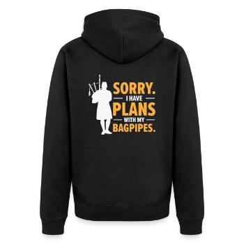 Dudelsackspieler Dudelsackspiel Dudelsack Schotte - Unisex Premium Bio Zip Hoodie - Schwarz - Hinten - Nico (187cm)