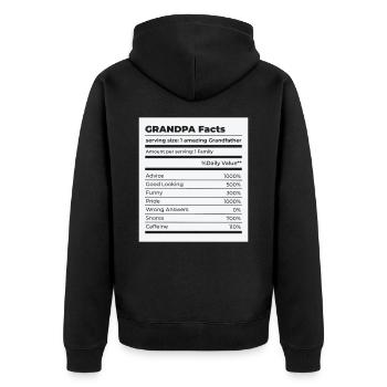 Großelterntag Beste verblüffende Großvater-Fakten - Unisex Premium Bio Zip Hoodie - Schwarz - Hinten - Nico (187cm)