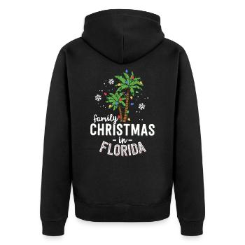 Familienweihnacht in Florida Palmen Weihnachten Strand - Unisex Premium Bio Zip Hoodie - Schwarz - Hinten - Nico (187cm)