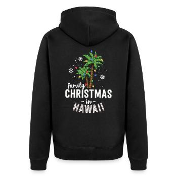 Family Christmas In Hawaii Palm Trees Xmas Beach - Unisex Premium Organic Zip Hoodie - black - Back - Nico (187cm)