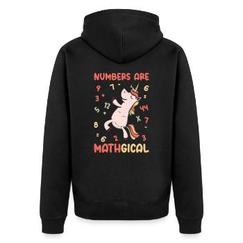 Mathématiques Nombre Amoureux Licorne Mathématiques - Veste à capuche bio Premium Unisexe - noir - Dos - Nico (187cm)