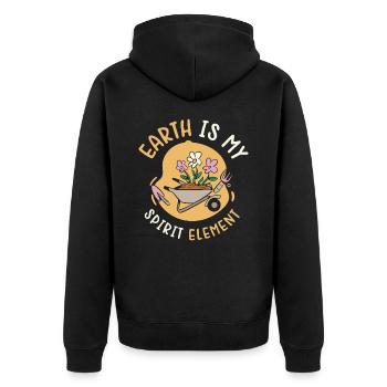 Landschaftsbau Gartenbau Gärtner Gartenanlage - Unisex Premium Bio Zip Hoodie - Schwarz - Hinten - Nico (187cm)