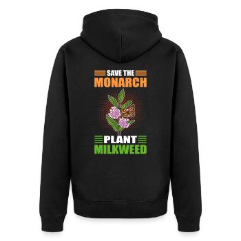 Papillons monarques Papillons Plantant Rau - Veste à capuche bio Premium Unisexe - noir - Dos - Nico (187cm)