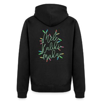 Mele Kalikimaka Christmas Lights Festive Holiday - Unisex Premium Organic Zip Hoodie - black - Back - Nico (187cm)