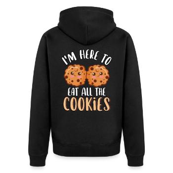 Je suis ici pour manger tous les biscuits mignons biscuits drôles - Veste à capuche bio Premium Unisexe - noir - Dos - Nico (187cm)