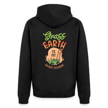 Tonte de pelouse Élément de la Terre Tondeuse à gazon - Veste à capuche bio Premium Unisexe - noir - Dos - Nico (187cm)