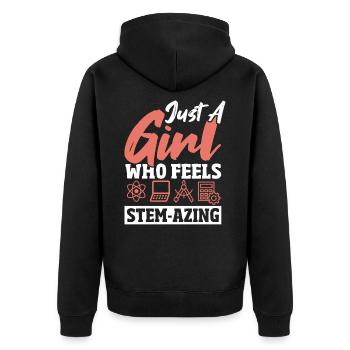 Steminist Science Technologie Droits des femmes - Veste à capuche bio Premium Unisexe - noir - Dos - Nico (187cm)