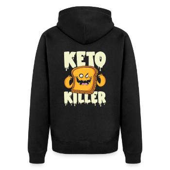 Keto Killer Ernährungsberater Lebensmittel Diät - Unisex Premium Bio Zip Hoodie - Schwarz - Hinten - Nico (187cm)