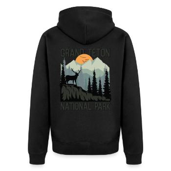 Parc national de Grand Teton Mountains Wilderness - Veste à capuche bio Premium Unisexe - noir - Dos - Nico (187cm)