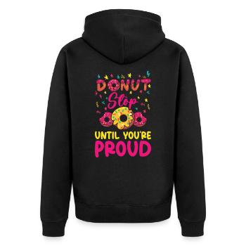 Test Day Donuts Testen von Lehrern Donut-Liebhaber - Unisex Premium Bio Zip Hoodie - Schwarz - Hinten - Nico (187cm)