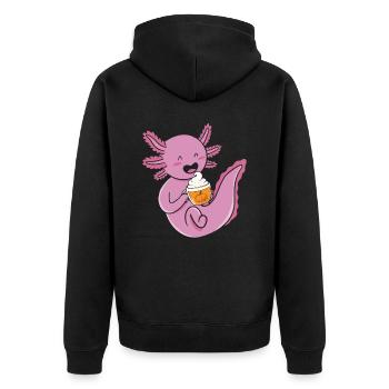 Axolotl Amateur de café Citrouille Spice Latte Axolotl - Veste à capuche bio Premium Unisexe - noir - Dos - Nico (187cm)