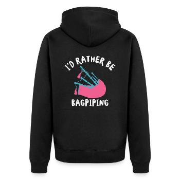 Lustiger Dudelsackspieler Dudelsackspieler - Unisex Premium Bio Zip Hoodie - Schwarz - Hinten - Nico (187cm)