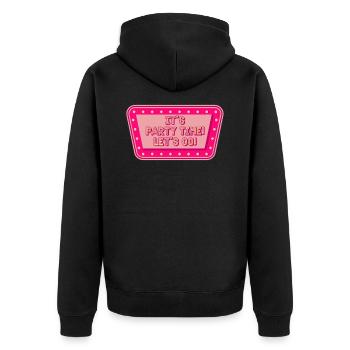 Party Time Retro Light Glowing Street Sign - Veste à capuche bio Premium Unisexe - noir - Dos - Nico (187cm)
