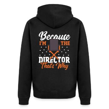 Filmemacher Regie Hollywood Produzent Filmstar Fil - Unisex Premium Bio Zip Hoodie - Schwarz - Hinten - Nico (187cm)