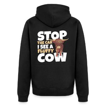 Highland Cattle Highland Cow Farmer Farm - Veste à capuche bio Premium Unisexe - noir - Dos - Nico (187cm)