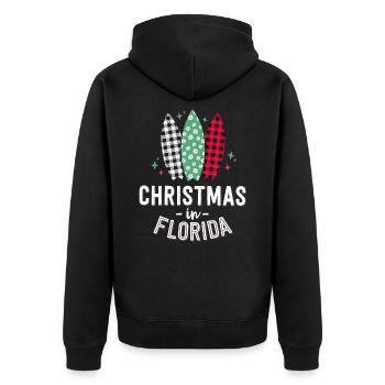 Christmas in Florida Family Vacation Tropical - Unisex Premium Organic Zip Hoodie - black - Back - Nico (187cm)