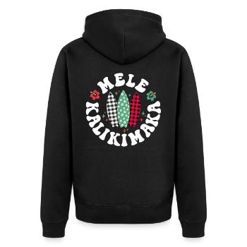 Mele Kalikimaka Christmas In Hawaii Hawaiian - Unisex Premium Organic Zip Hoodie - black - Back - Nico (187cm)